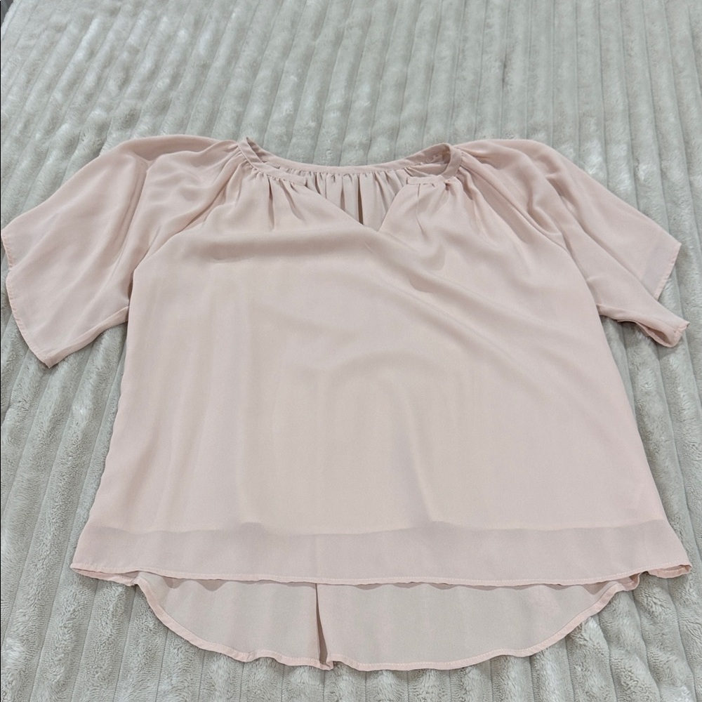 Light Pink Women's Peasant Blouse